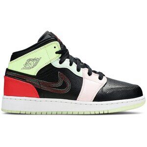 Nike Air Jordan 1 Kids Youth Mid SE Glow-In-The-Dark (GS) Sneakers
